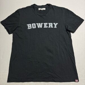 FREEMANS SPORTING CLUB Bowery Double Sided Black Graphic Print T-Shirt Size: M